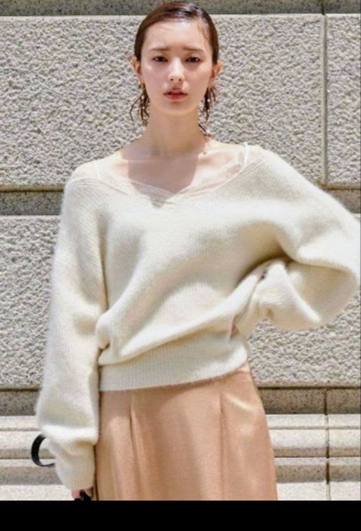 フレイアイディー レーストリムラクーンニット 完売品