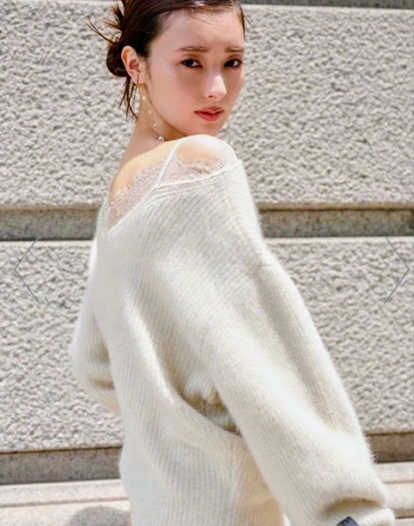 フレイアイディー レーストリムラクーンニット 完売品