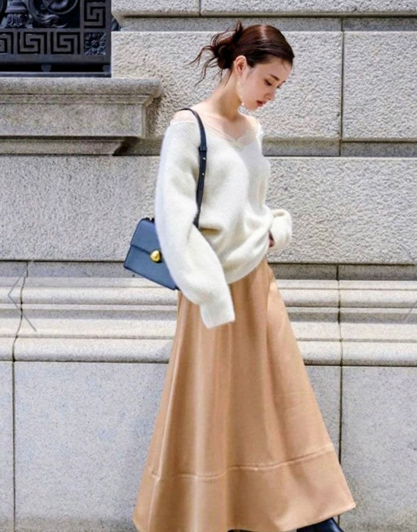 フレイアイディー レーストリムラクーンニット 完売品