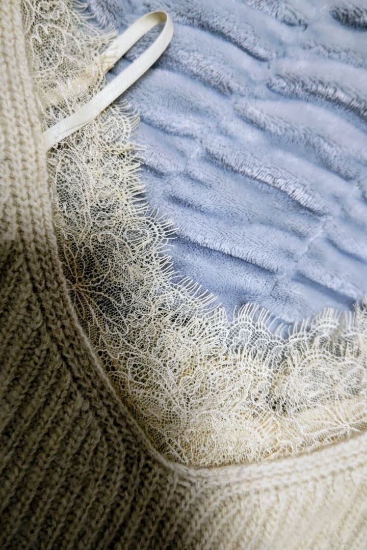 フレイアイディー レーストリムラクーンニット 完売品