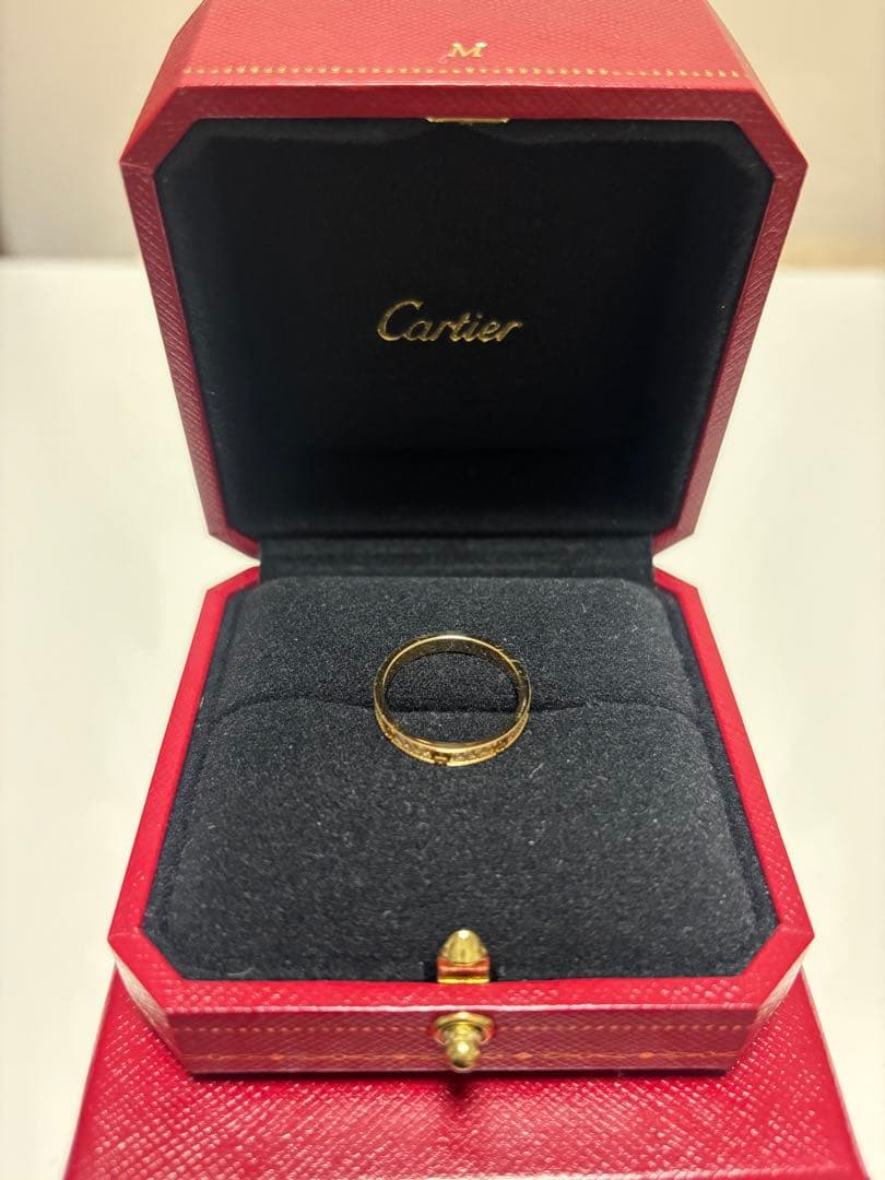 カルティエ ラブリング ミニ パヴェ ダイヤ イエローゴールド 50