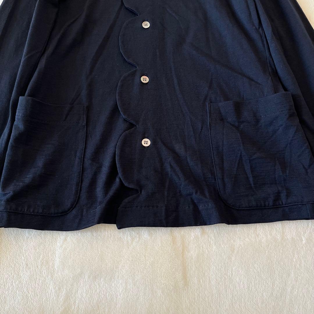 希少《ロードシャンブル コムデギャルソン》丸襟シャツ スカラップ ネイビー 秋冬