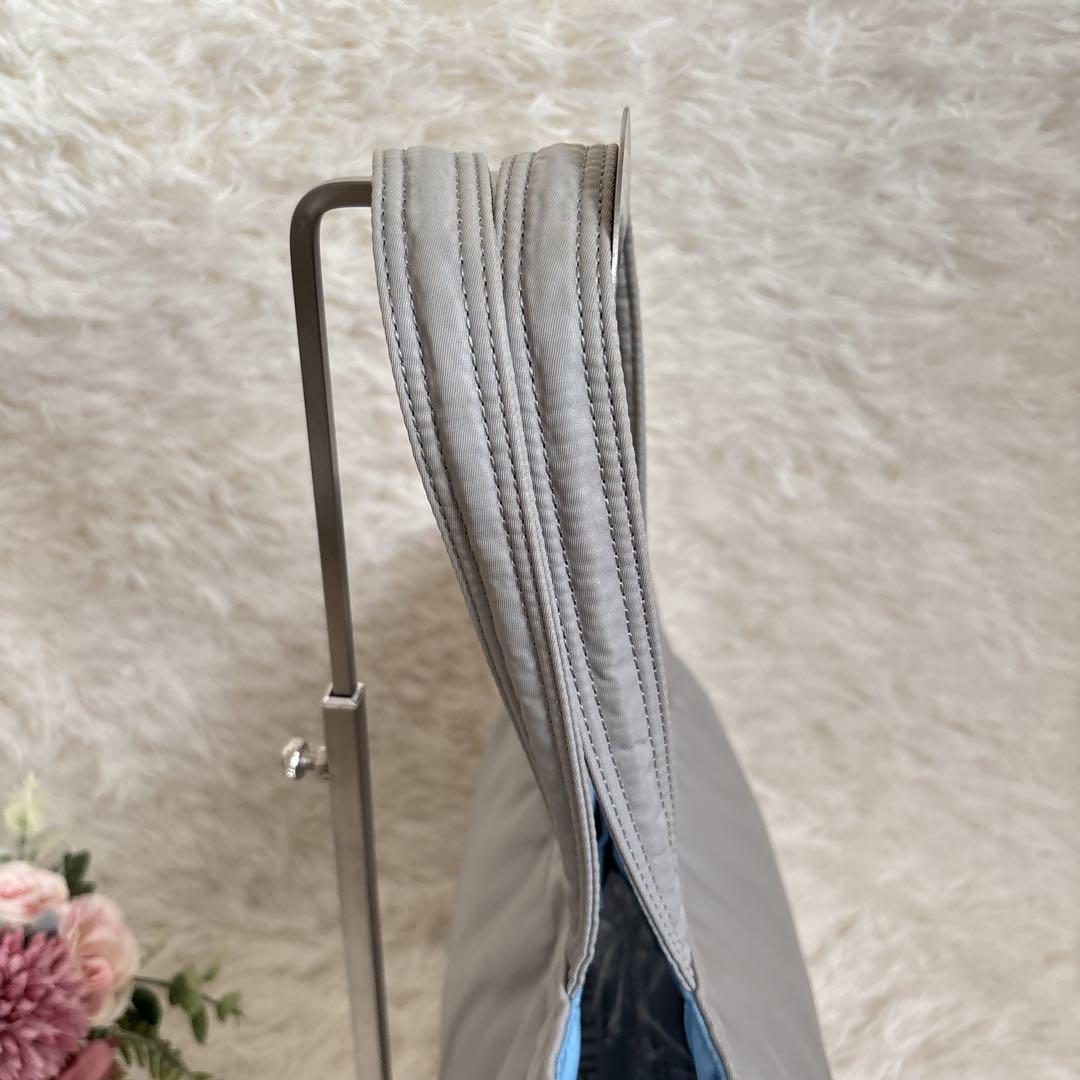 美品PORTERポーター　クリーム トートバッグ ポーチ付き　ライトグレー/水色