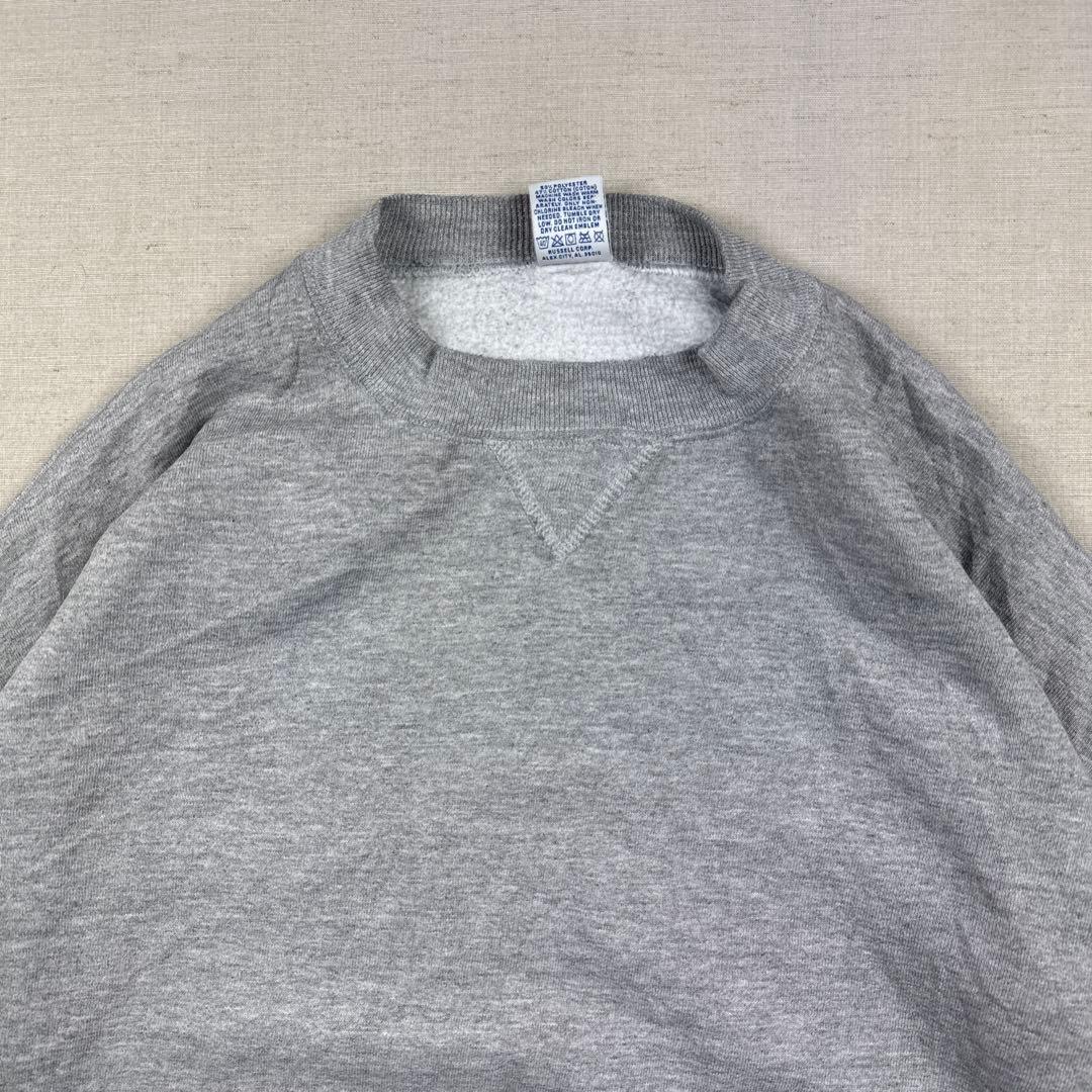 90s USA製 RUSSELL ラッセル スウェット 前V グレー XL