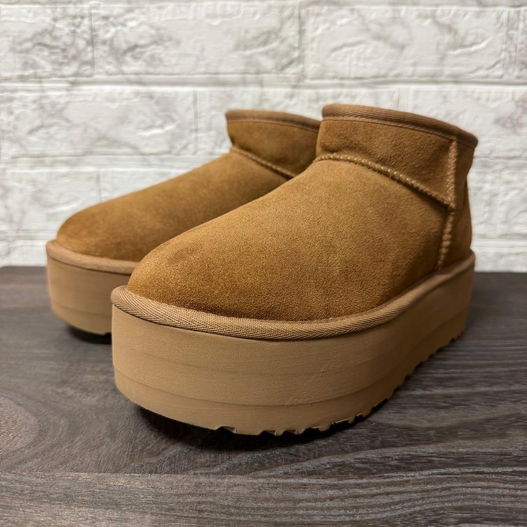 UGG クラシック ウルトラミニ プラットフォーム 24㎝ チェスナット