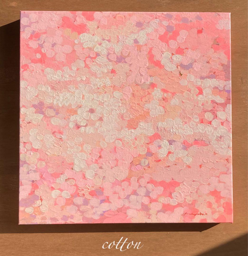 【原画・送料無料】春　迎春　お部屋でお花見気分　「桜」原画縦約40㎝×横約40㎝