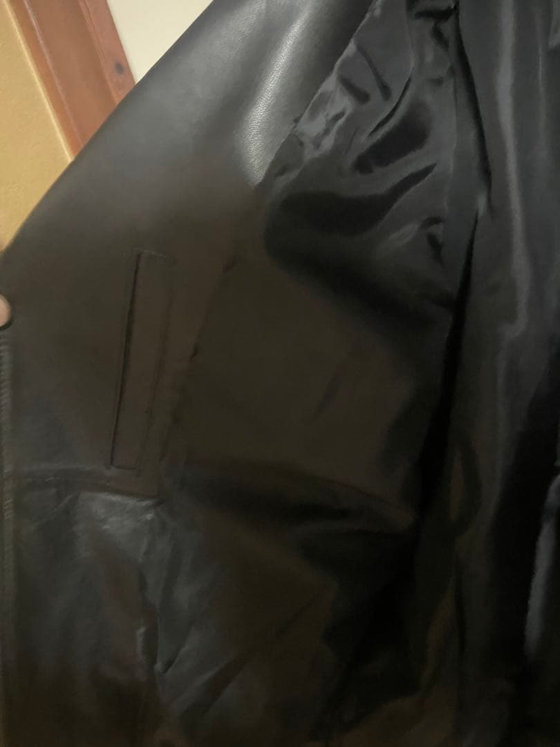 【新品未使用】【本羊革】ダブルライダースジャケット 黒 日本サイズL