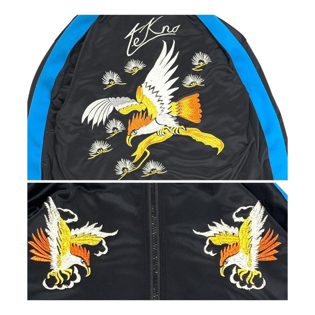 背中で語るD✨ DIESEL トラックジャケット 鷲刺繍 バッグプリント L 黒