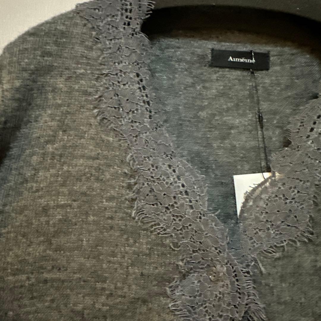 aimeine シアーモヘヤレースカーディガン