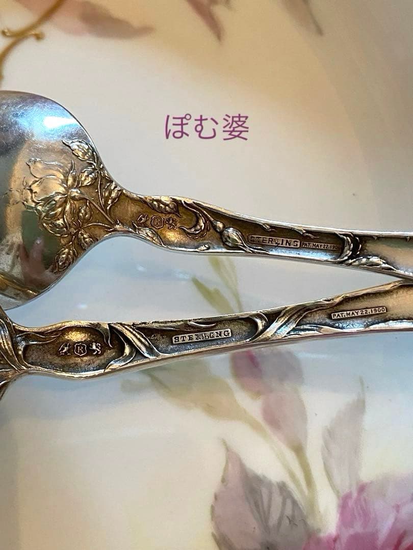 【米国／リード＆バートン】純銀／カトラリー 「５つの花」３本セット×2組