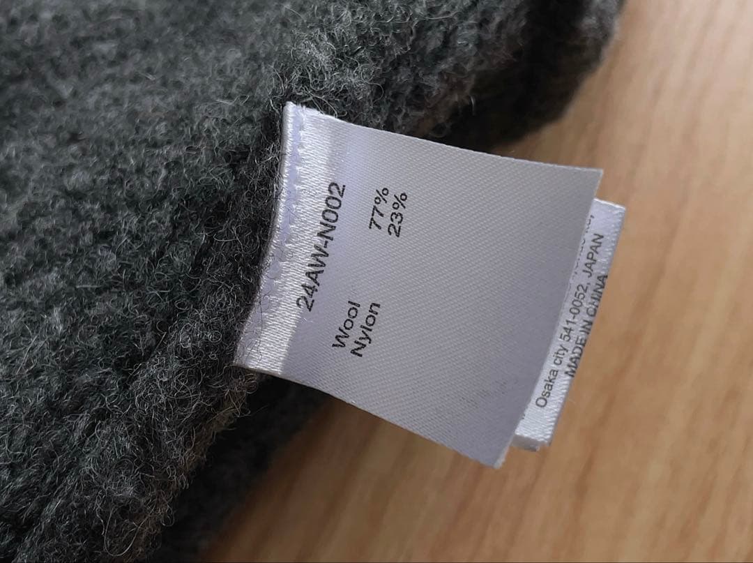 美品 NKNIT 厚手 ニットブルゾン ウールジャケット 2 グレー