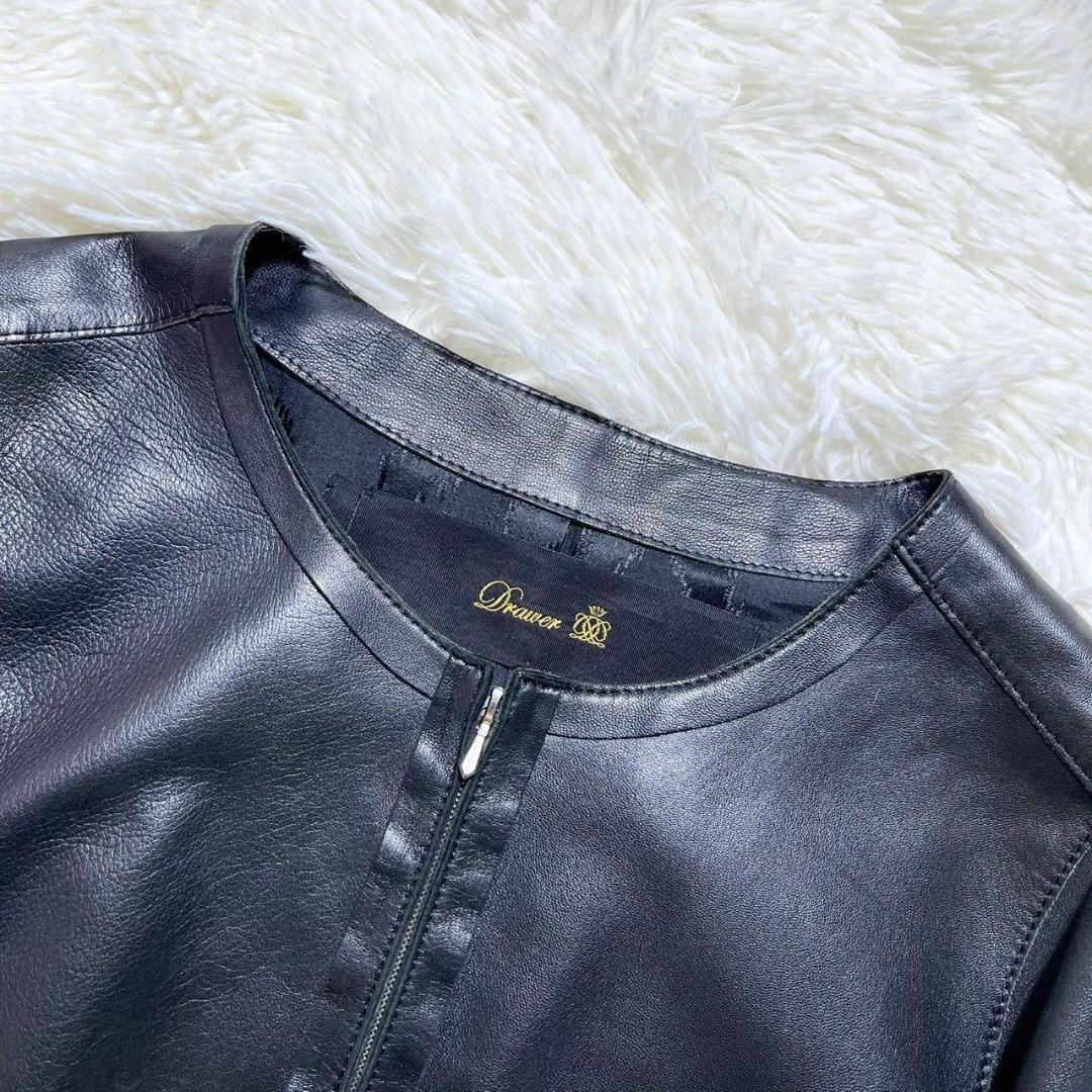 ドゥロワー ブルゾン 羊革 ラムレザー ブラック Ｍサイズ