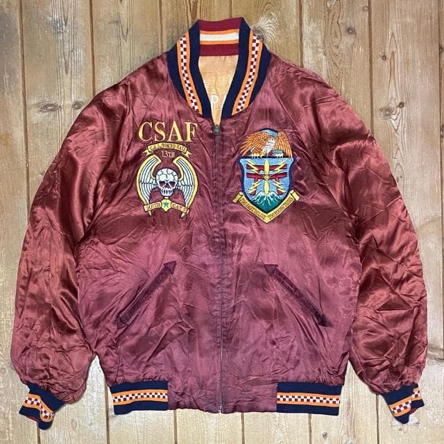 90's Pink Dragon ピンクドラゴン リバーシブル スカジャン L