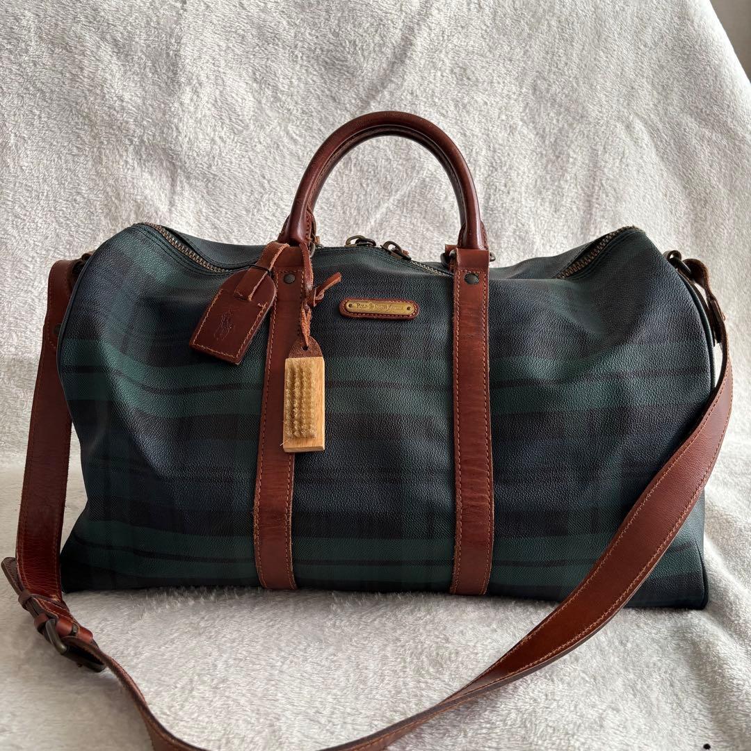 ✨️美品 ポロラルフローレン ボストンバッグ PVCレザー グリーン 2WAY