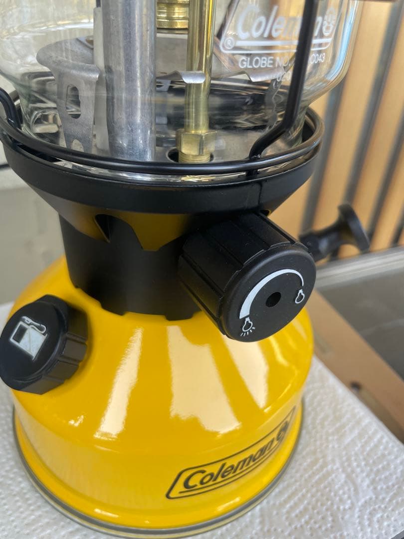 かかし コールマンランタン　ノーススター　カスタマイズ　イエロー
