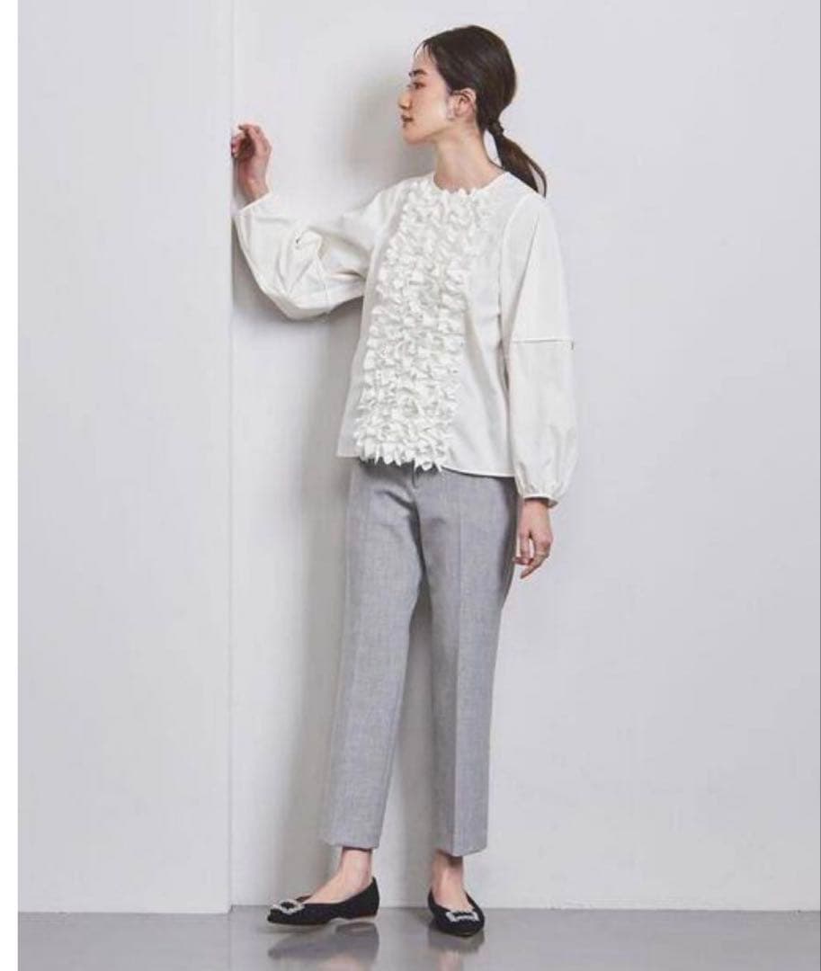 UNITED ARROWS フリル長袖シャツ リッチフリルブラウス