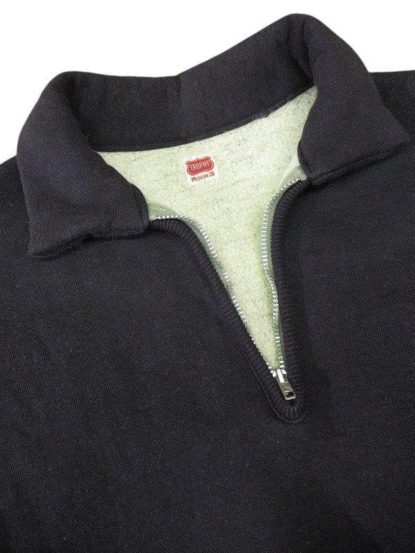 24AW トロフィークロージング 先染め ナス紺 ハーフジップ スウェットシャツ