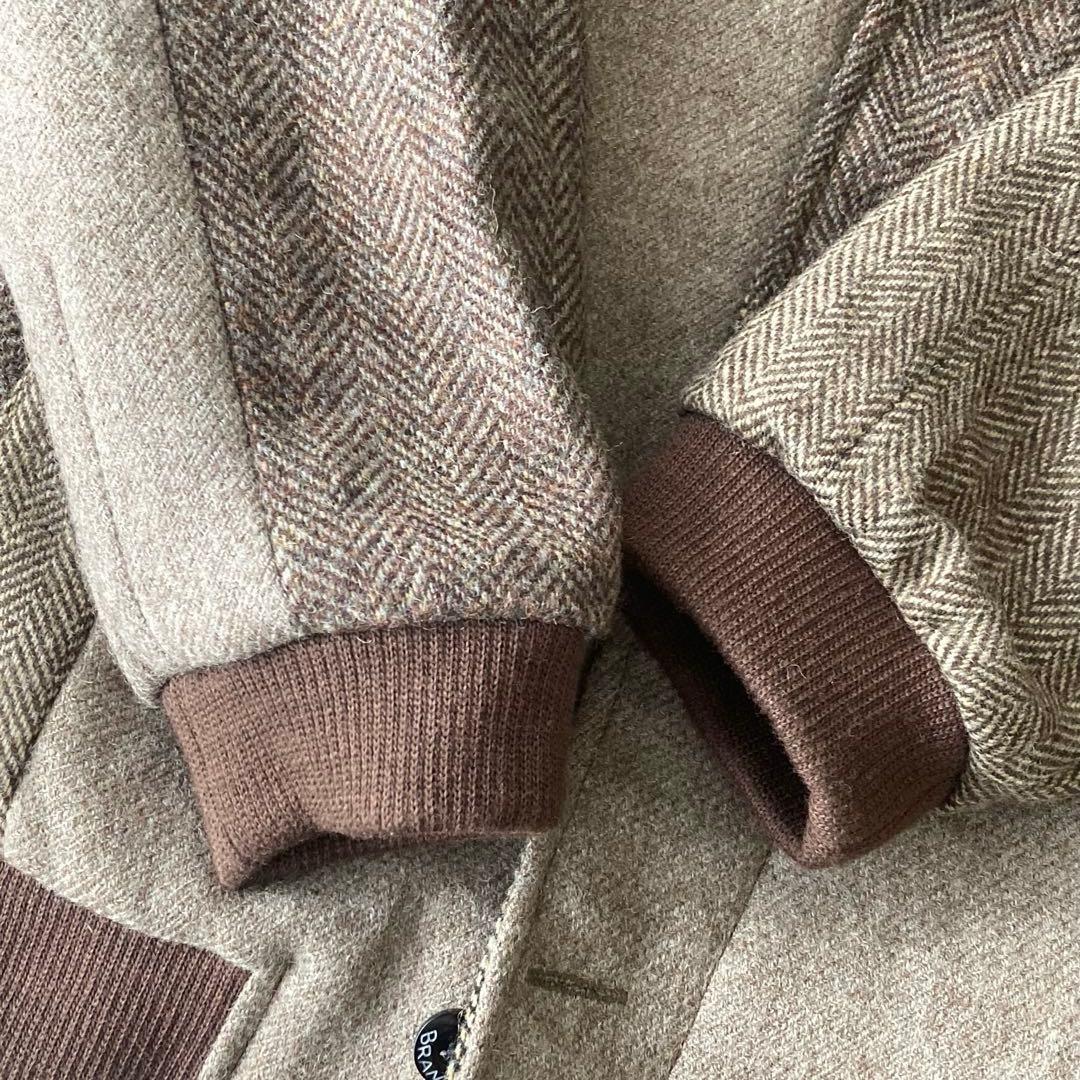 【新品タグ付】ハリスツイード ダービージャケット パッチワーク ブラウンミックス