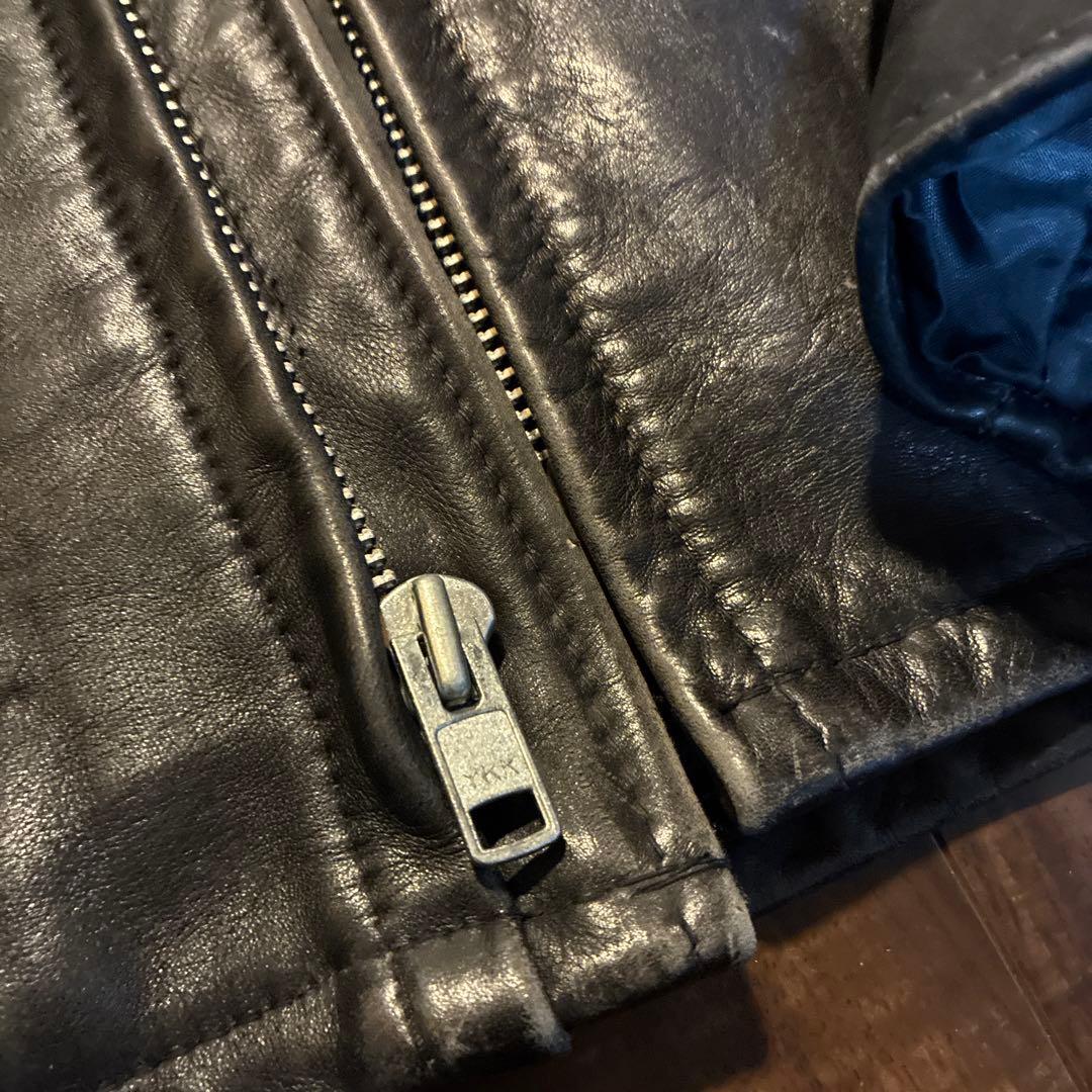 ショット黒 シングルライダース レザージャケット36