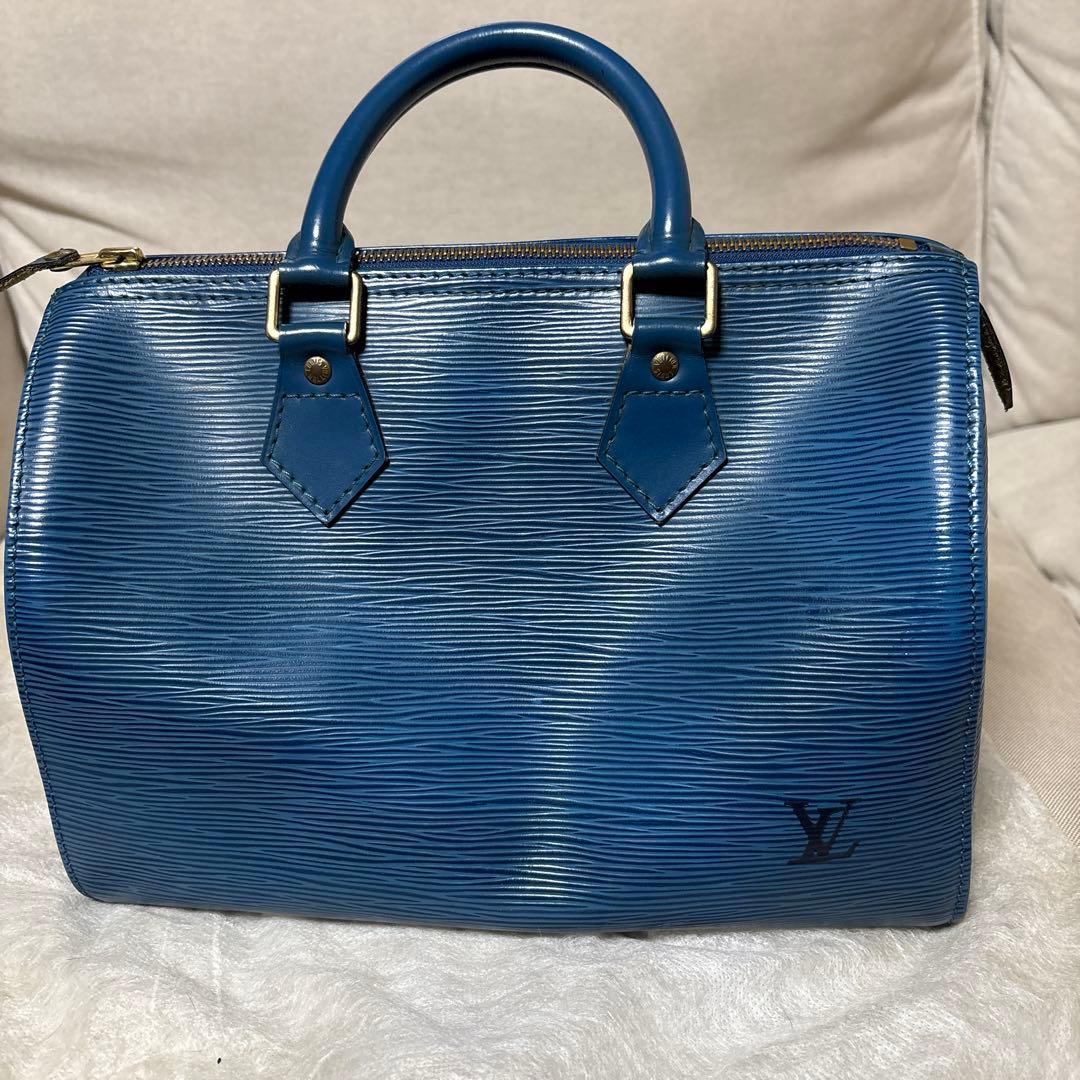 Louis Vuitton エピレザー ボストンバッグ 青