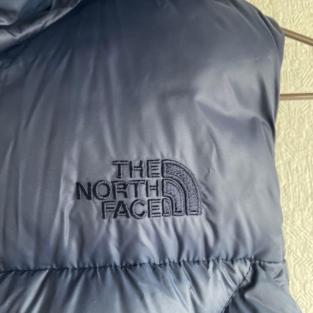 極美品THE NORTH FACE フード付きダウンベスト ネイビー