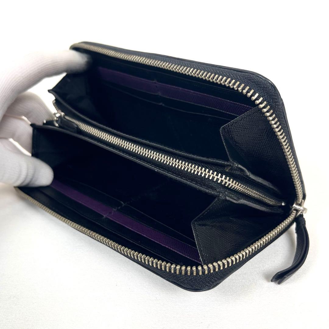 ポールスミス　長財布　ほぼ未使用　ラウンドファスナー　ドローイング　サフィアーノ