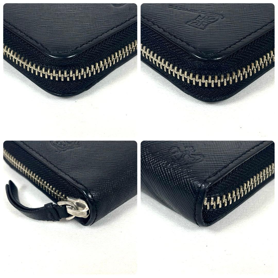 ポールスミス　長財布　ほぼ未使用　ラウンドファスナー　ドローイング　サフィアーノ