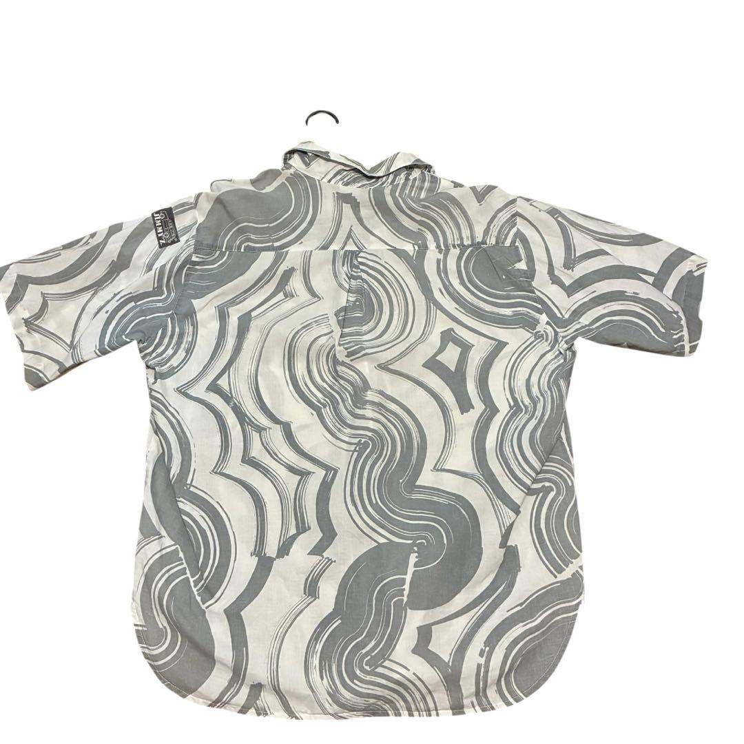 80s JIMMY'z 半袖シャツ グレー波模様 ビンテージ