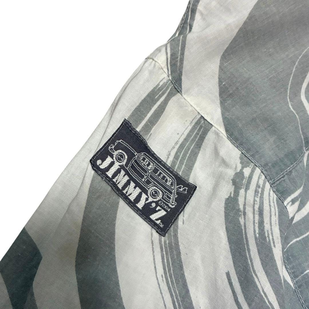 80s JIMMY'z 半袖シャツ グレー波模様 ビンテージ