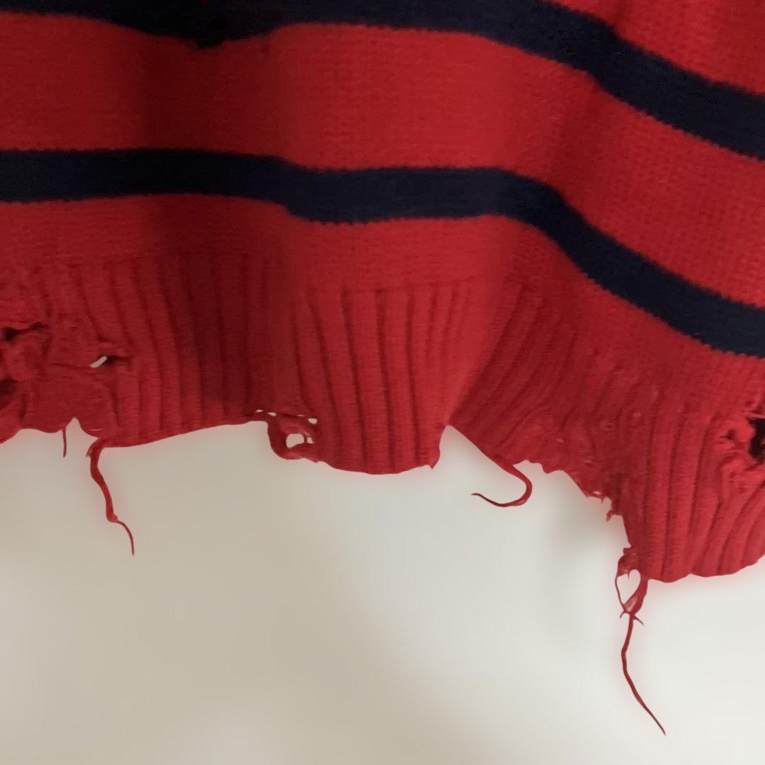 ポロ　ラルフローレン　ボーダー　ダメージ加工