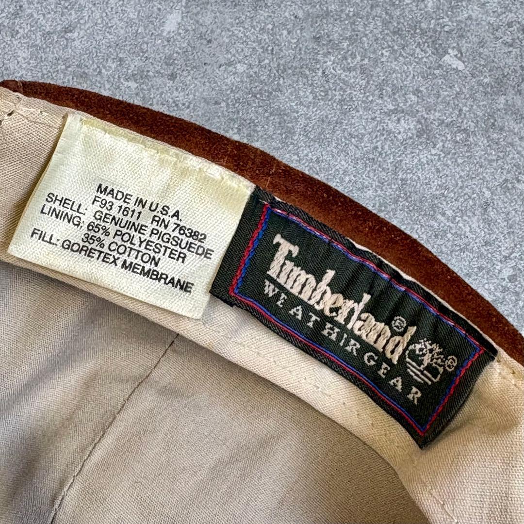 90s USA製 ティンバーランド ゴアテックス スエード キャップ ブラウン