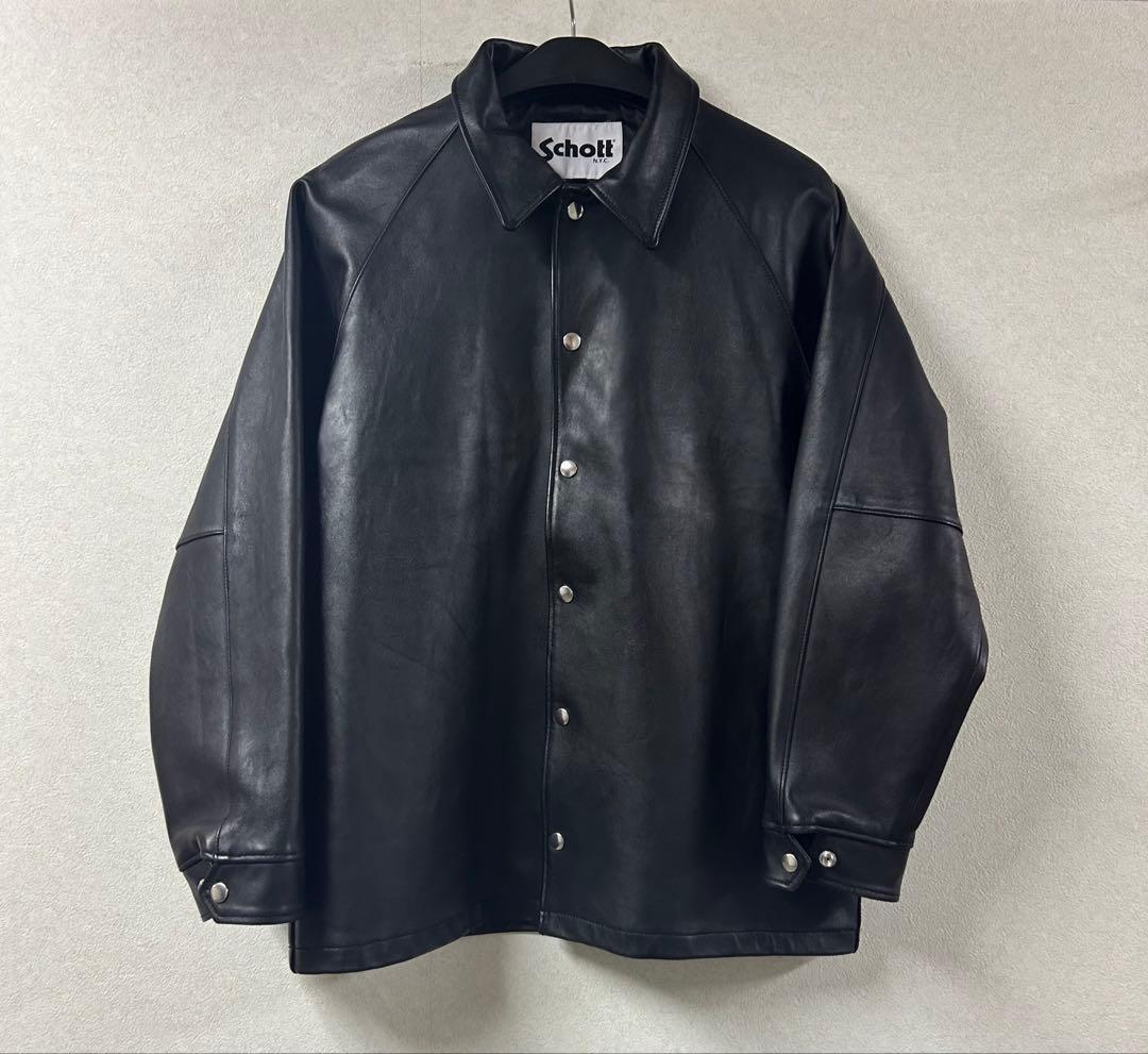 Schott BEAUTY&YOUTH 別注　レザー　コーチジャケット　Ovy