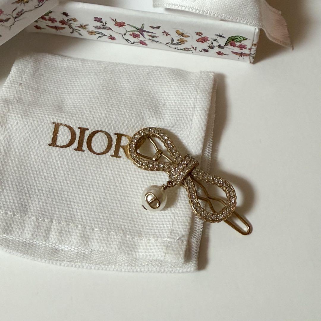 Le Nœud de Dior バレッタ メタル・レジンパール・クリスタル