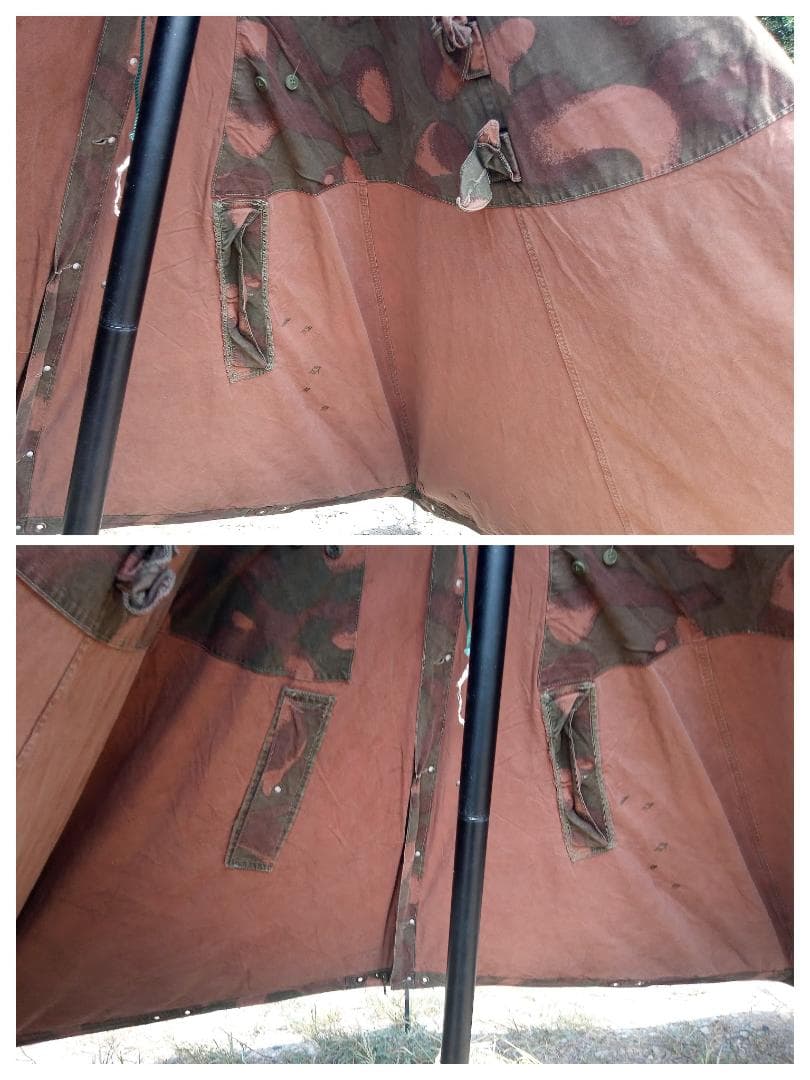 【希少】ハンガリー軍　テントシート2枚組　ハリケーン迷彩　軍幕テント