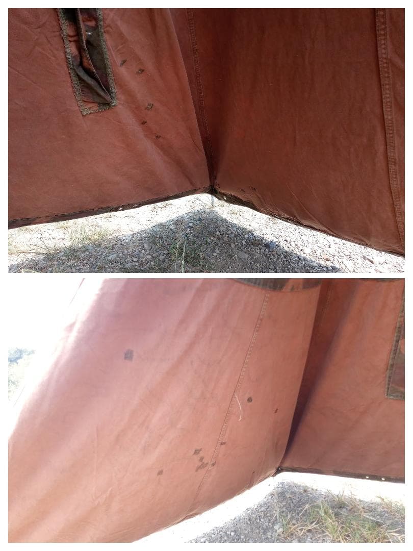 【希少】ハンガリー軍　テントシート2枚組　ハリケーン迷彩　軍幕テント