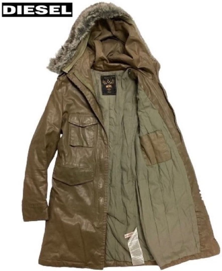 ディーゼル 00s archive M65型 ファーモッズコート ミリタリー光沢