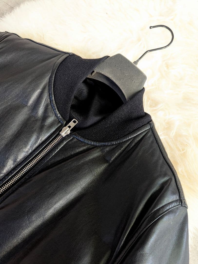 ゴ*ス様 稀少極美　リックオウエンス　カーフレザー　グース　パデッド　ボンバー