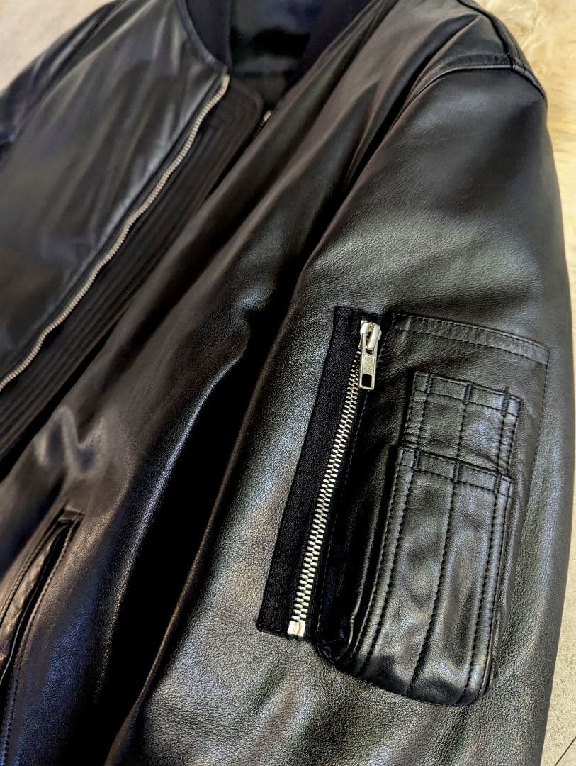 ゴ*ス様 稀少極美　リックオウエンス　カーフレザー　グース　パデッド　ボンバー