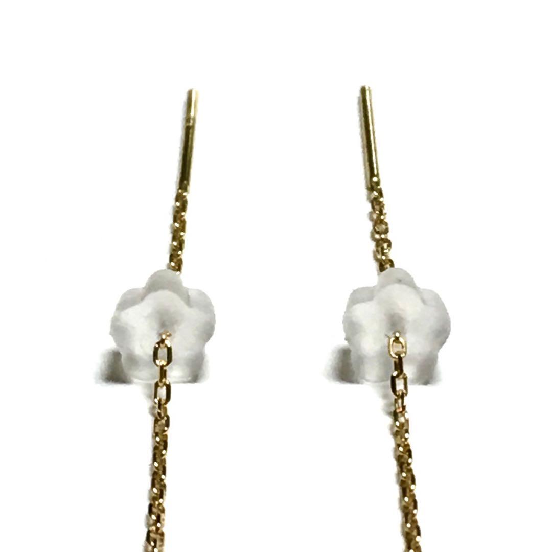 【Rv】特価 K18 アコヤ真珠 ピアス 7mmUP ロングアメリカンピアス