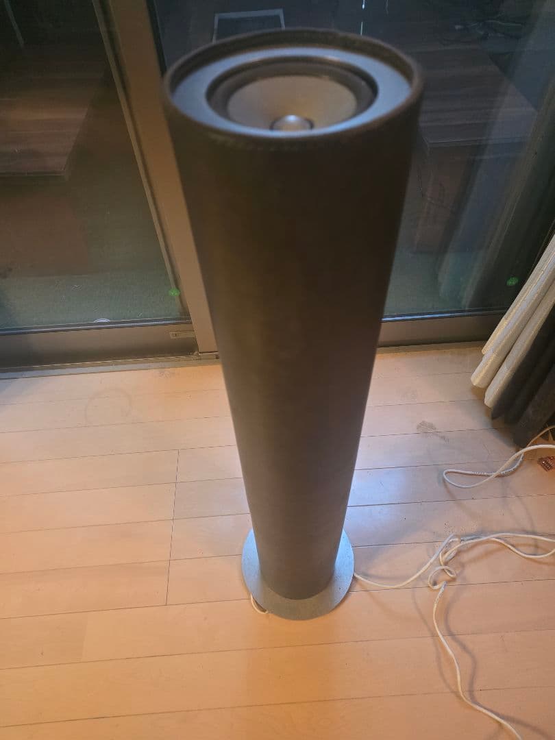 フロア型スピーカー 円筒形革巻き 自作スピーカー２セット