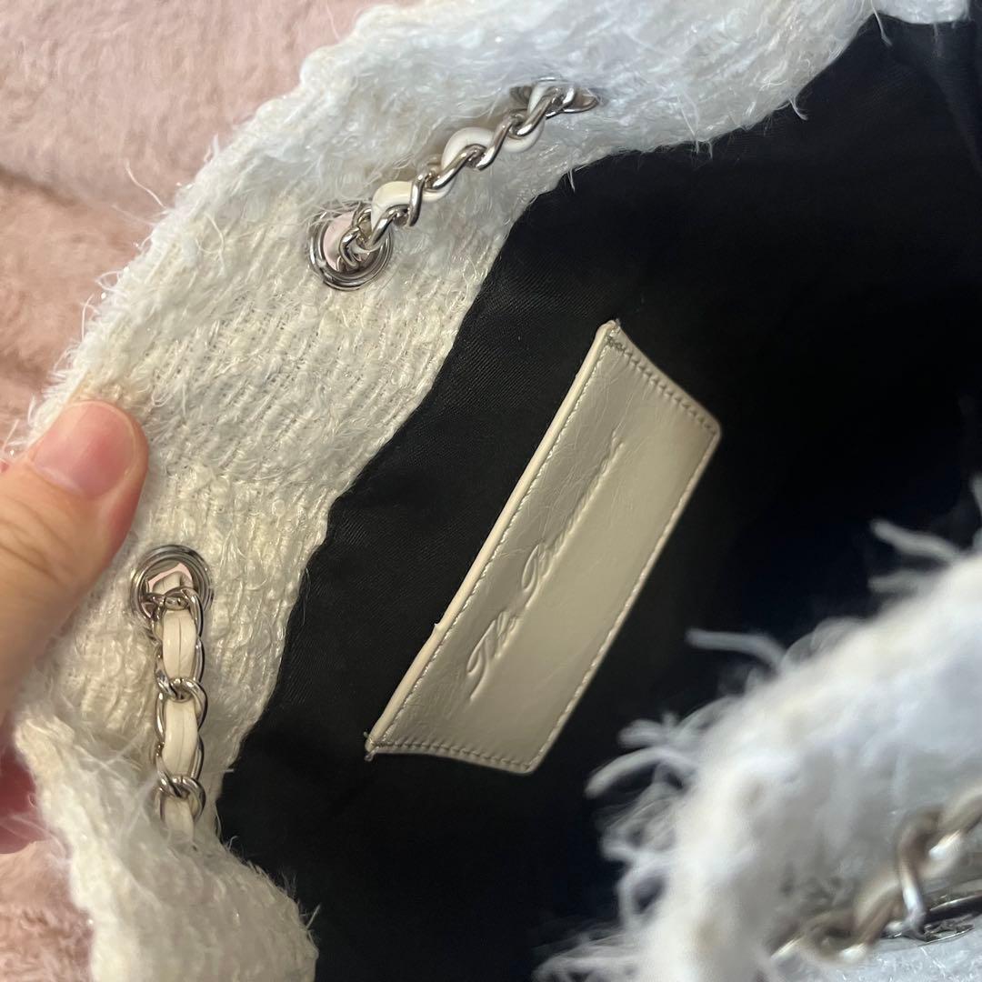 The Barnnet ツイード チェーン バックパック リュック ホワイト 白