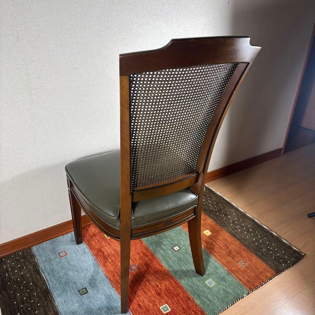 【良品】maruni/マルニ 地中海ロイヤル　本革張りチェア