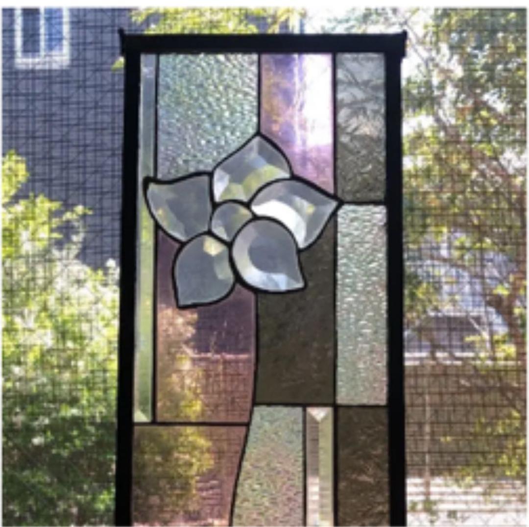 ステンドグラス♦︎ピンクフラワーパネル