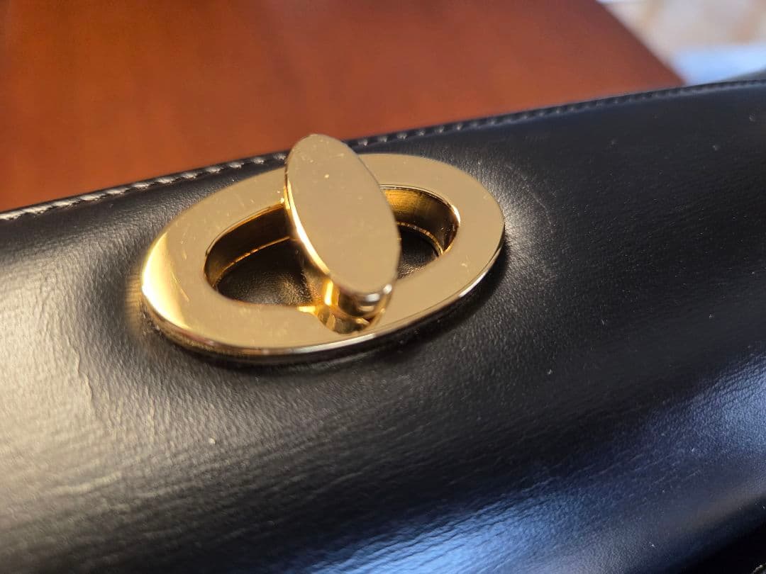 WAKO 銀座和光 ターンロック フォーマルバッグ ハンドバッグ 革 黒