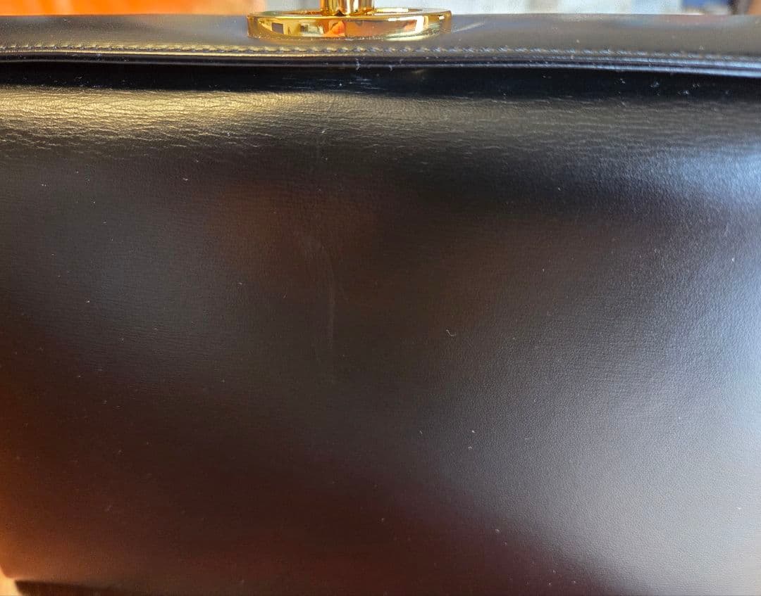 WAKO 銀座和光 ターンロック フォーマルバッグ ハンドバッグ 革 黒