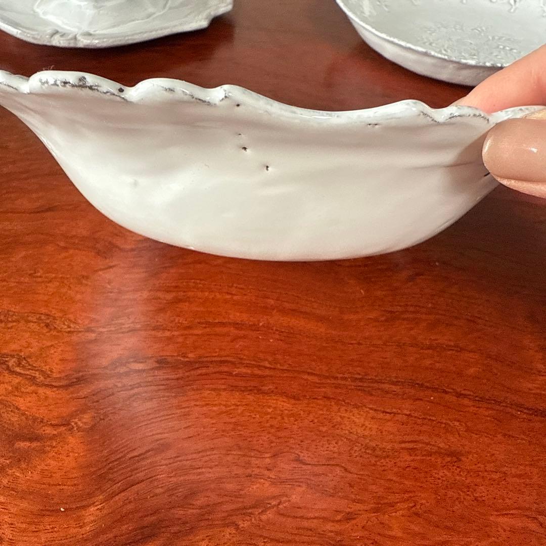 Aster de Villatte フラワー型ホワイトプレート