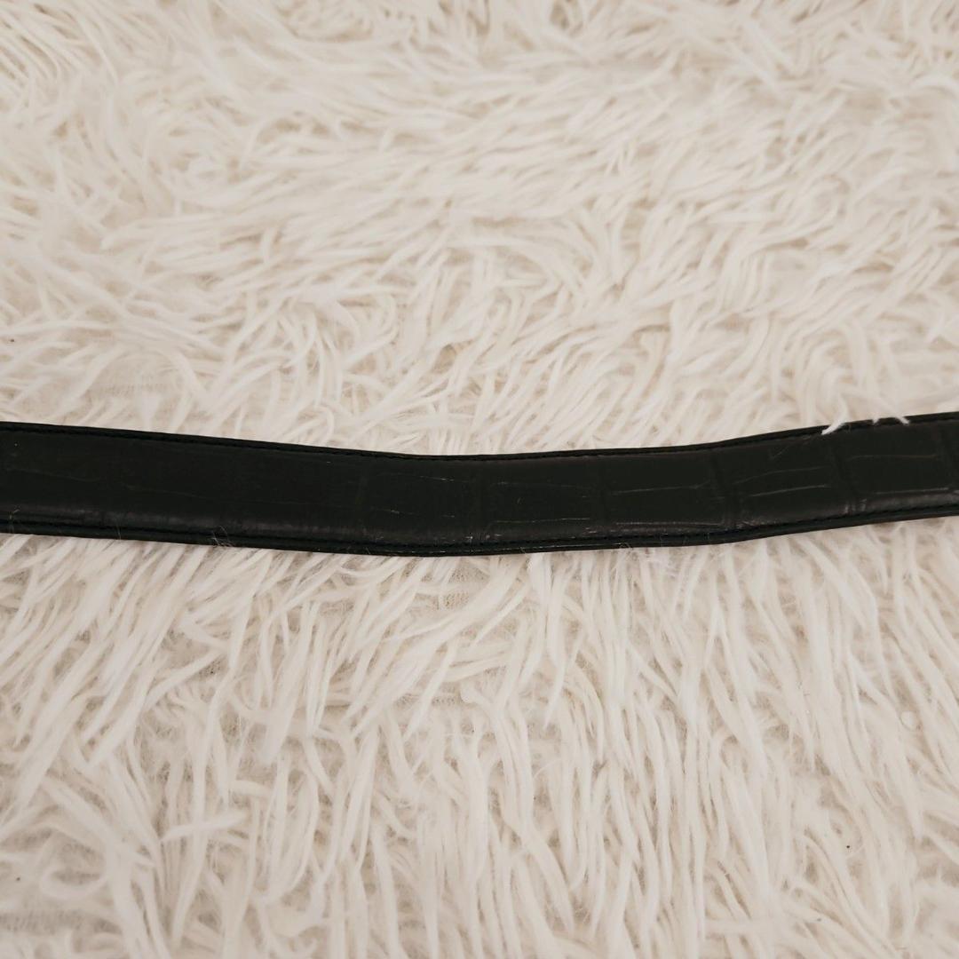 美品 Felisi フェリージ ベルト クロコ 型押し レザー 本革 黒