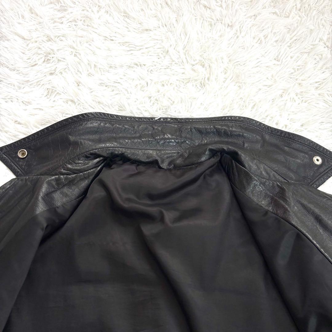 ✨良品✨ビッグロゴ刺繍◆ハーレーダビッドソン　L　レザーライダースジャケット黒