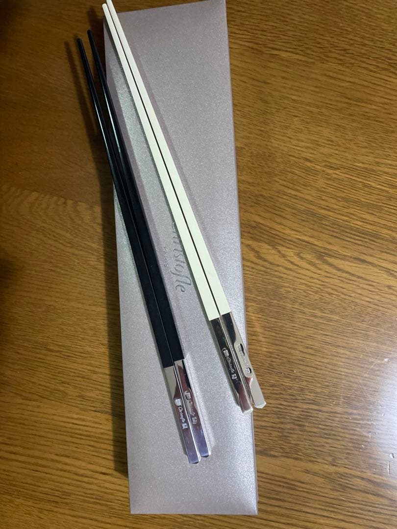 Christofle ペア　箸 クリストフル　白　黒