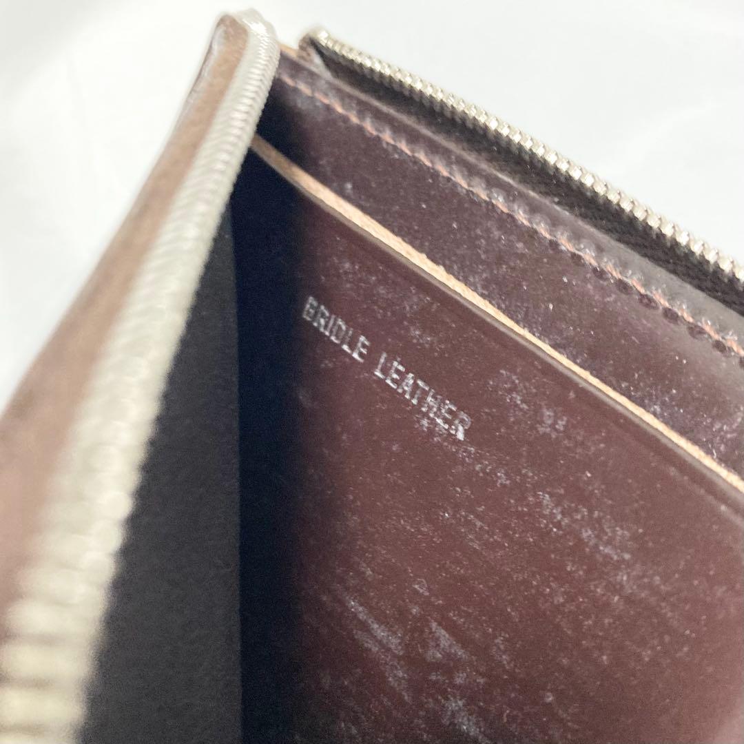 極美品　ホワイトハウスコックス　スリムジップウォレット　L字　ブライドルレザー